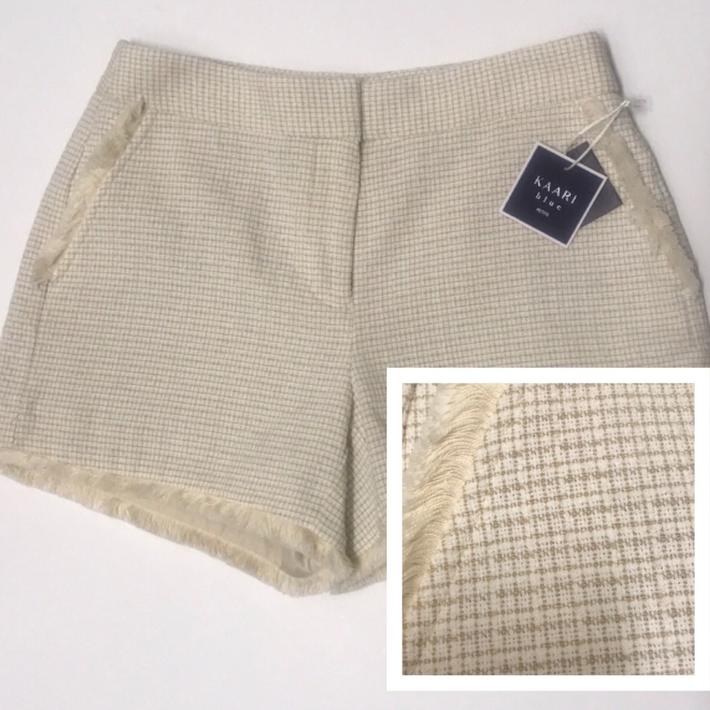 Kaari Blue Stone Fringe Trim, Dress Shorts NWT $70